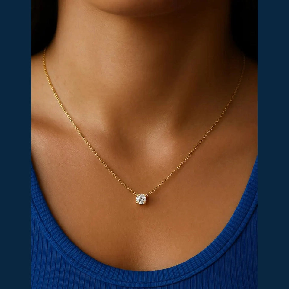 Floating Solitaire Women’s Necklace